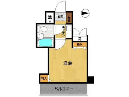 パレ・ドール柏Ⅱ(1K/2階)の間取り写真