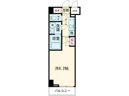 ブライズ北綾瀬(1K/6階)の間取り写真