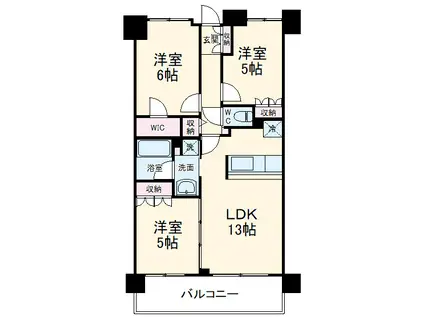 アーリアレジデンス春日部(3LDK/9階)の間取り写真