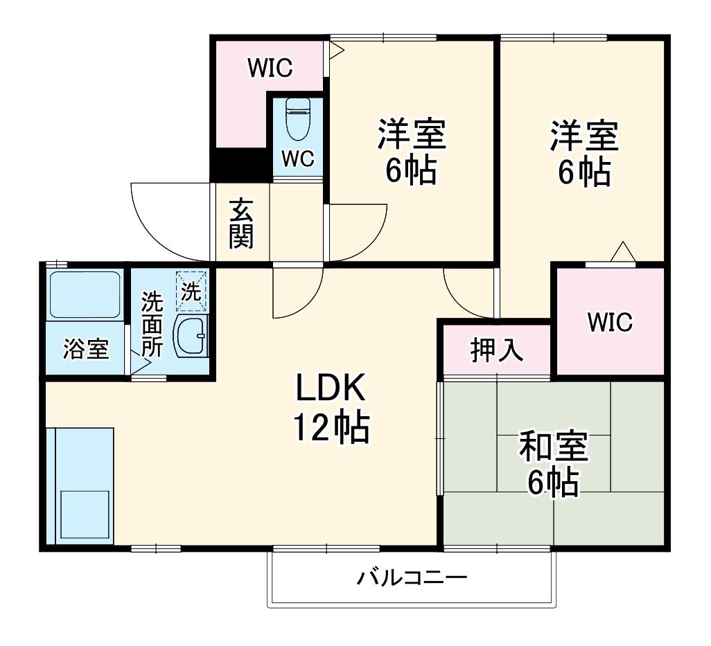 コーポポエム(2LDK/1階)の間取り写真