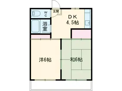サンハイツ茜Ⅱ(2DK/3階)の間取り写真