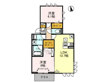 FELICE(2LDK/1階)の間取り写真