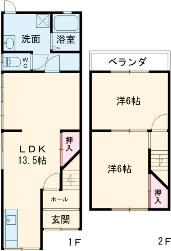 阪急電鉄京都線 西向日駅 徒歩8分 2階建 築61年(2LDK)の間取り写真