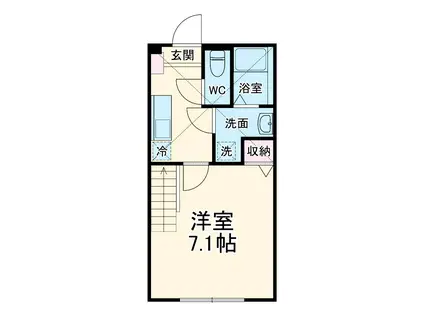 アザーレ・ディオン相模大野(1K/2階)の間取り写真