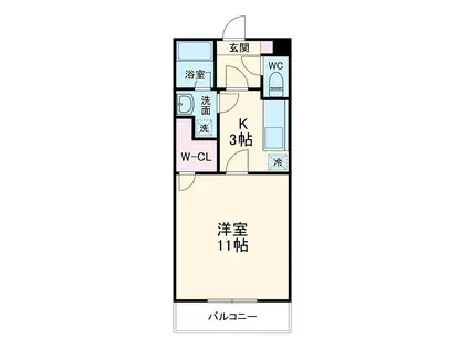 グランソレイユ(1K/2階)の間取り写真