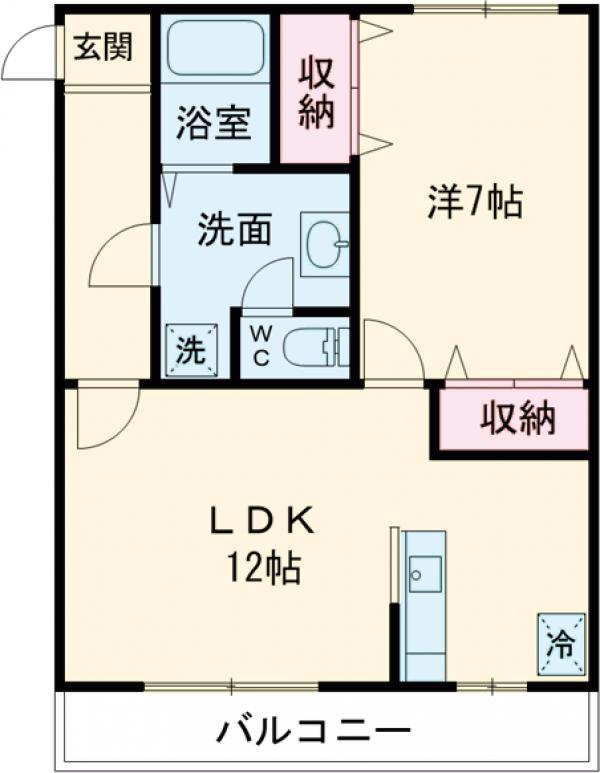 ヴィアステージ清原台A(1LDK/3階)の間取り写真