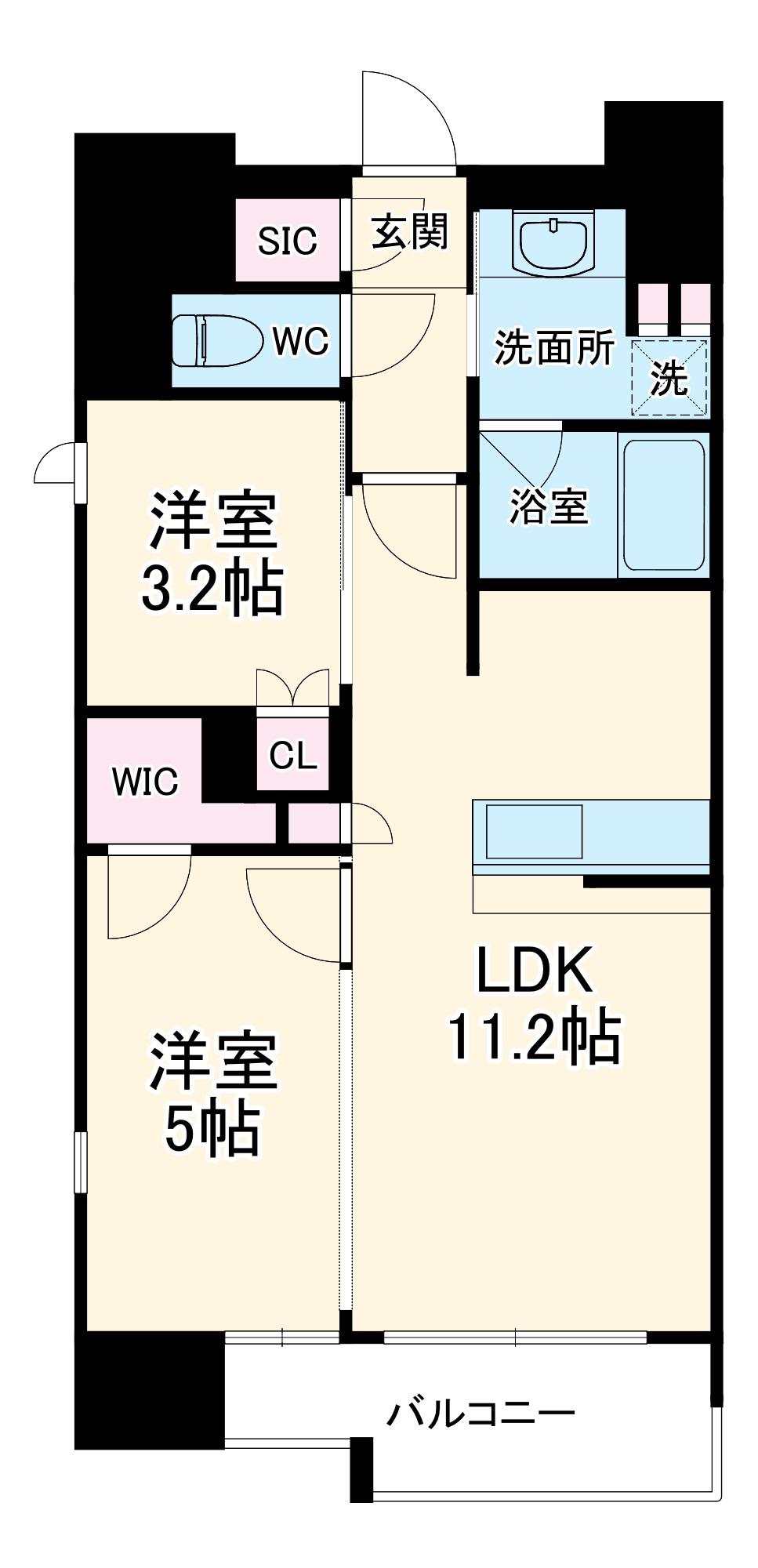 リビオレゾン南森町(2LDK/8階)の間取り写真