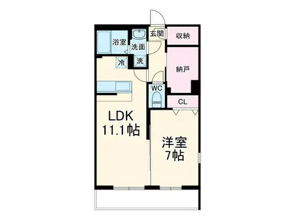 ヴィラ藤沢(1SLDK/1階)の間取り写真