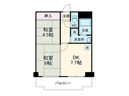 メゾンスヌーピー(2DK/2階)の間取り写真