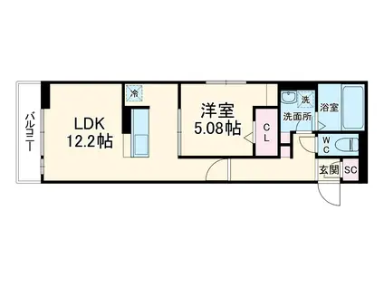 PARK VINA Ⅱ(1LDK/1階)の間取り写真