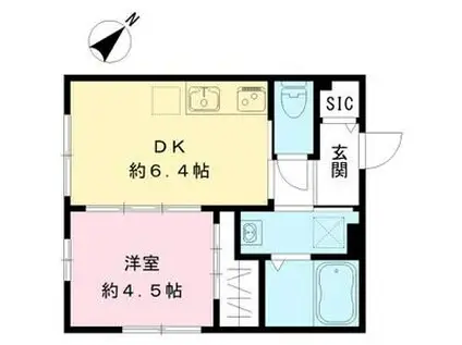 メゾン ランタナ(1DK/1階)の間取り写真