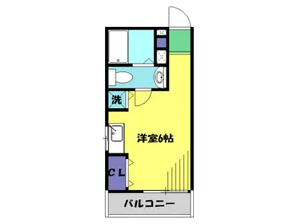 バーン栄(ワンルーム/4階)の間取り写真