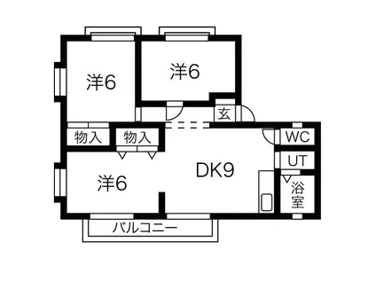 サンビレッジ青山三番館(3DK/2階)の間取り写真