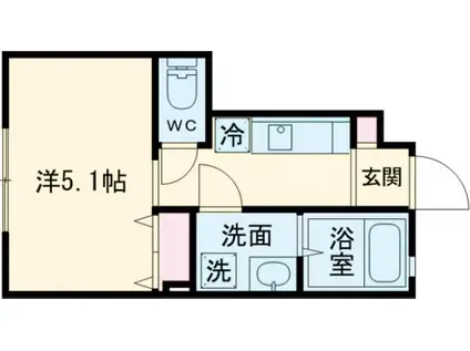 MELDIA小台Ⅱ(1K/1階)の間取り写真