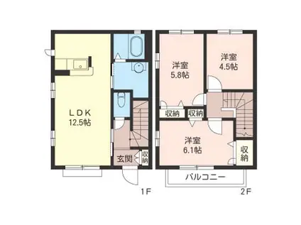 メークピュア原田(3LDK)の間取り写真