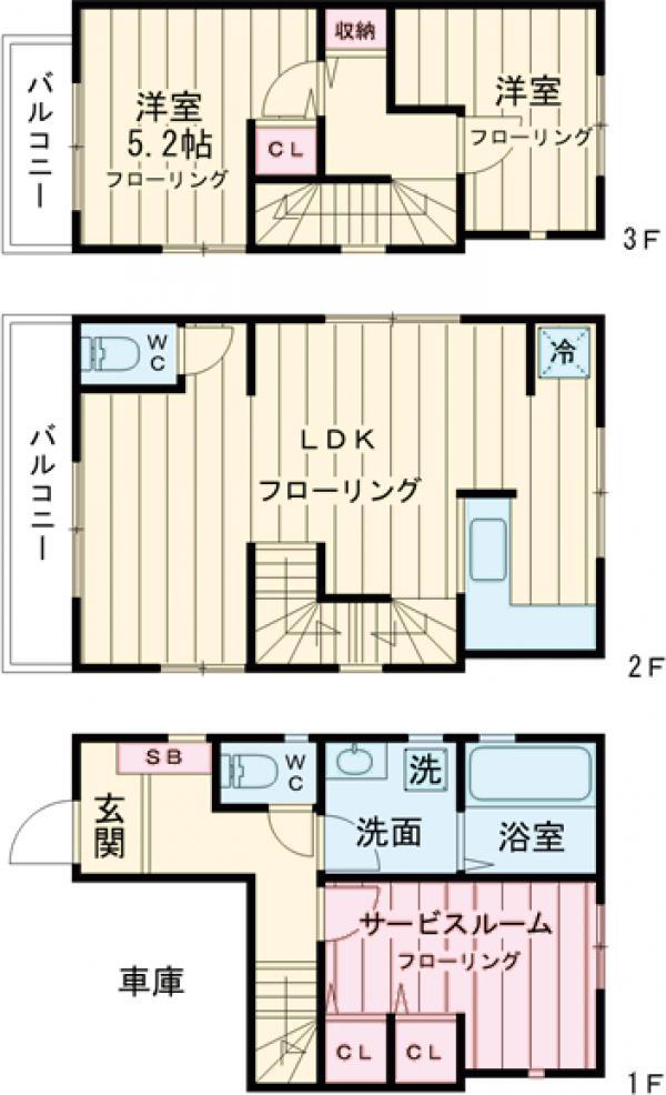 京成電鉄金町線 柴又駅 徒歩8分 3階建 築5年(2SLDK)の間取り写真