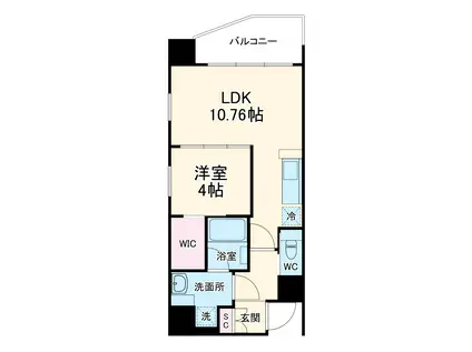 プレジオ松屋町(1LDK/4階)の間取り写真