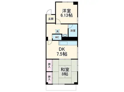 第一今井ビル(2DK/4階)の間取り写真