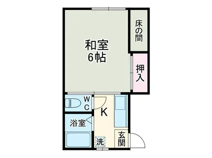 シエスタⅡ(1K/2階)の間取り写真