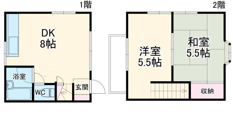 メゾンソレイユ(2LDK/1階)の間取り写真
