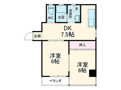 アトーレHAYASHI(2DK/3階)の間取り写真