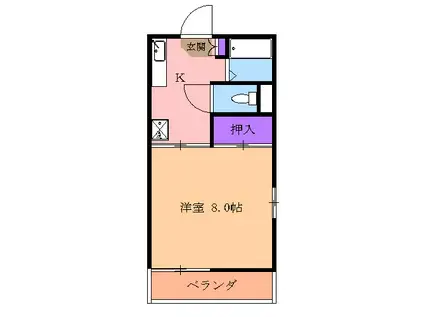 レジデンス斉藤(1K/2階)の間取り写真