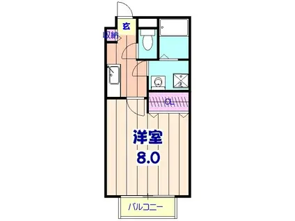 ファインユース(1K/1階)の間取り写真