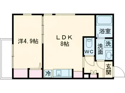 ARCADIA(1LDK/3階)の間取り写真