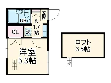 レオパレスアムール(1K/1階)の間取り写真