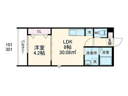 シャインコート越谷(1LDK/1階)の間取り写真
