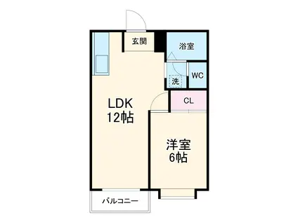 エルディム藤(1LDK/2階)の間取り写真