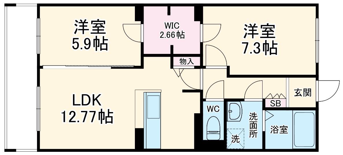 COCO(2LDK/1階)の間取り写真