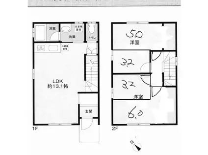 名鉄津島線 甚目寺駅 徒歩20分 2階建 築12年(4LDK)の間取り写真