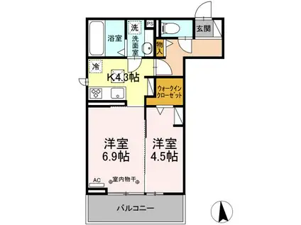 GRAND DーROOM .H Ⅱ(2K/3階)の間取り写真