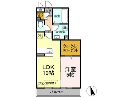 ヴェルブィル(1LDK/3階)の間取り写真