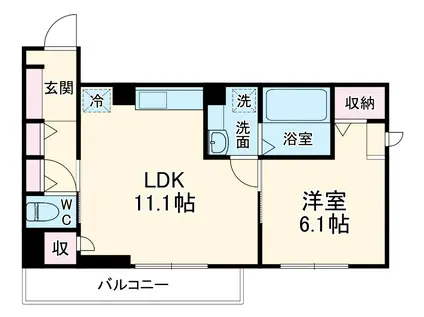ライラック湘南Ⅱ(1LDK/2階)の間取り写真