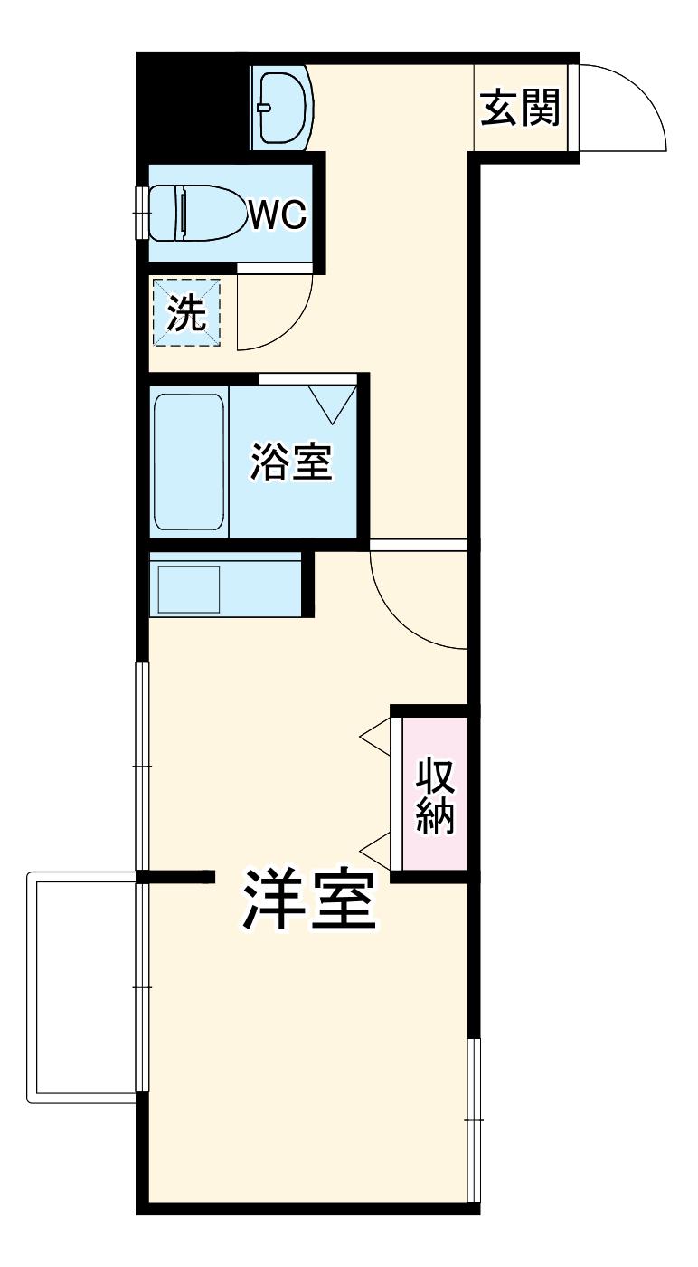 ラフォーレF・K(1K/2階)の間取り写真