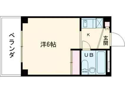 M・IビルⅤ(1K/3階)の間取り写真