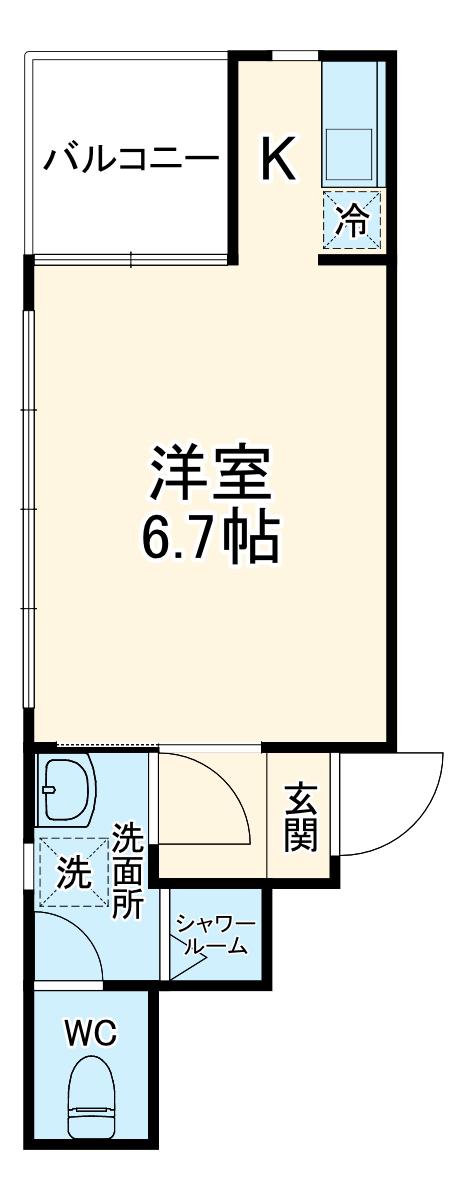 川手ビル(ワンルーム/4階)の間取り写真