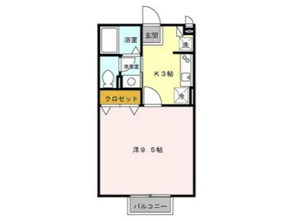 ハイツクラール(1K/1階)の間取り写真