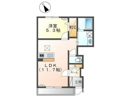 HOTTO HOUSE(1LDK/1階)の間取り写真