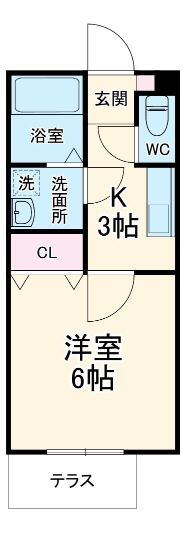 東武伊勢崎・大師線 春日部駅 徒歩12分 2階建 築10年(1K/1階)の間取り写真