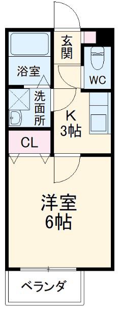 東武伊勢崎・大師線 春日部駅 徒歩12分 2階建 築10年(1K/2階)の間取り写真