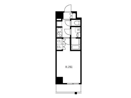 アゼスト堀切菖蒲園Ⅱ(1K/2階)の間取り写真