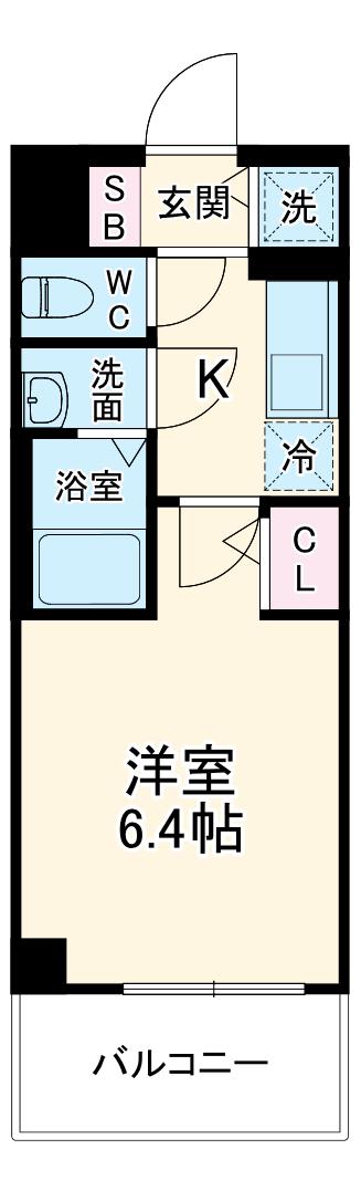 エスリード新大阪ラヴァーグ(1K/2階)の間取り写真