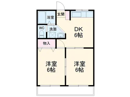 フリーフレイグランス(2DK/3階)の間取り写真