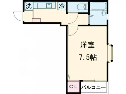 アゼリアKⅡ(1K/2階)の間取り写真