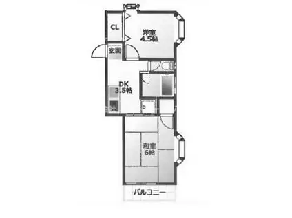 マスハイツ(2DK/2階)の間取り写真