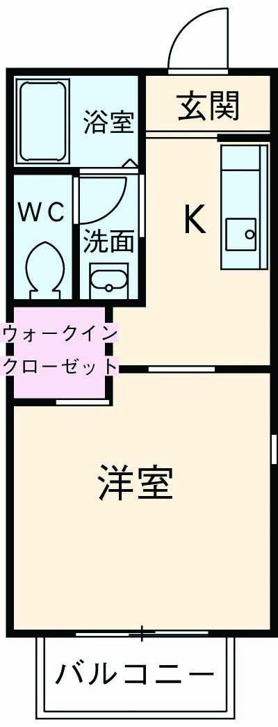 PALMO-S寿町(1K/2階)の間取り写真