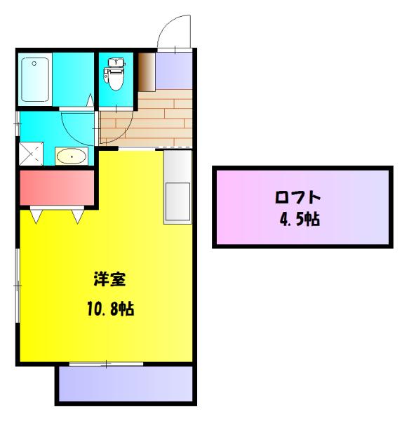 メゾンドフクダ21(ワンルーム/2階)の間取り写真